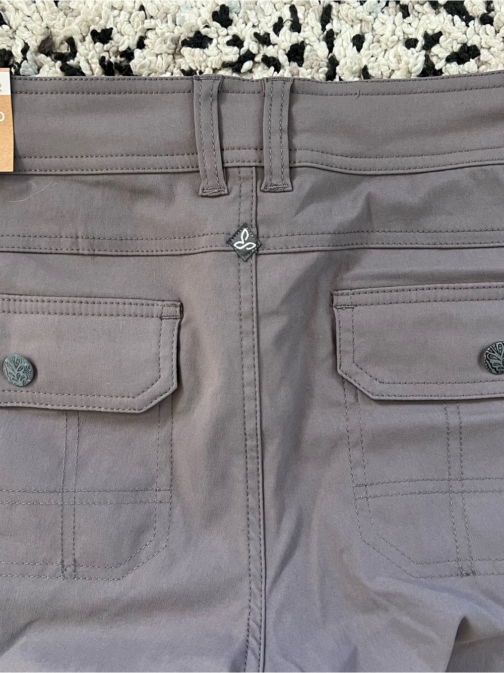 PrAna Halle Pants Grey Moonrock Roll Up Hiking Convertible Women’s 12 New - Picture 10 of 16